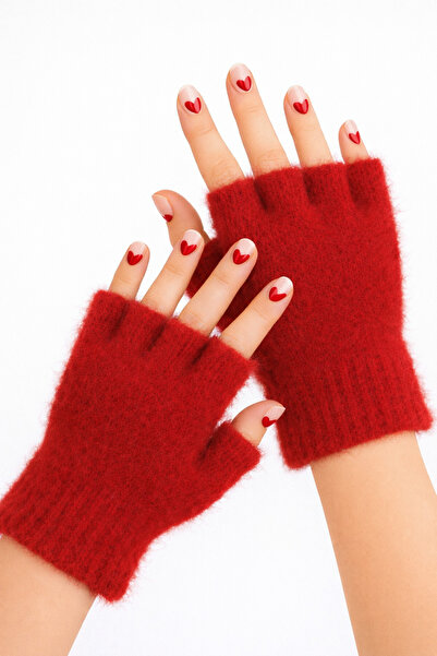 Butik Peluş Kışlık Kesik Parmak Eldiven (STANDART)