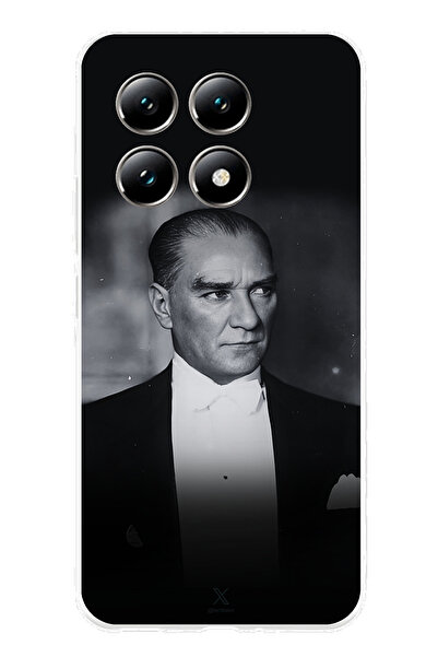 TechTree Xiaomi Mi 14T PRO متوافق مع الأناقة والنبل: حافظة سيليكون مطبوع مع بدلة أتاتورك الرسمية