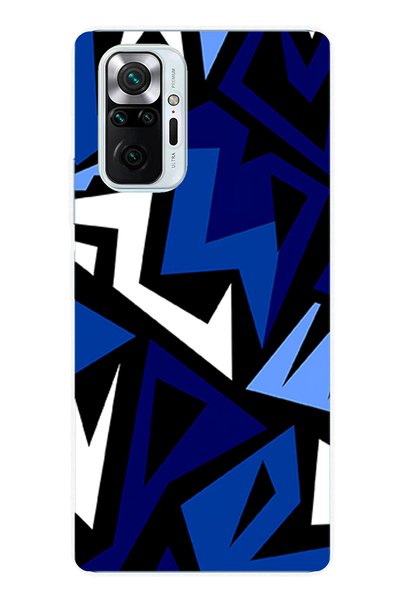 TechTree حافظة سيليكون متوافقة مع هاتف Redmi Note 10 PRO ذات تصميم هندسي أزرق...