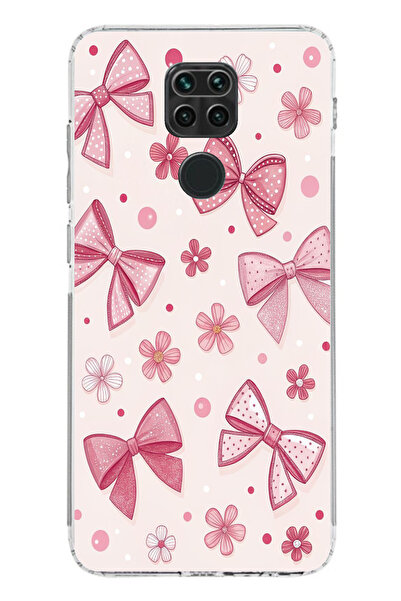 TechTree حافظة سيليكون متوافقة مع هاتف Redmi Note 9 باللون الوردي، على شكل زه...