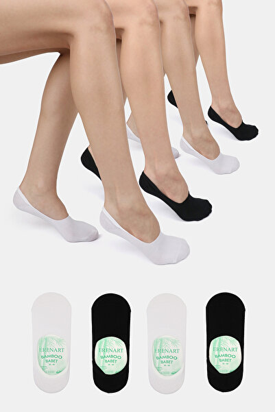 ERENART جوارب باليه نسائية من الخيزران باللونين الأسود والأبيض بدون خياطة وكع...