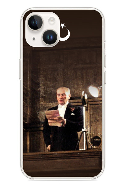 TechTree حافظة سيليكون متوافقة مع هاتف iPhone 14 PLUS من أتاتورك First Speech...