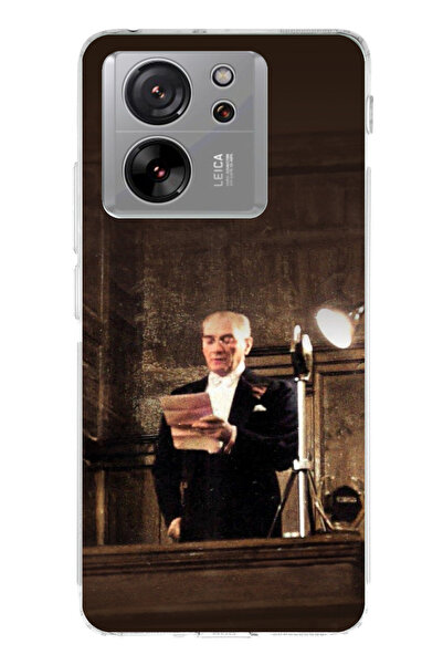 TechTree حافظة سيليكون متوافقة مع هاتف Xiaomi Mi 13T-13T PRO متوافقة مع خطاب أتاتورك الأول B مطبوع