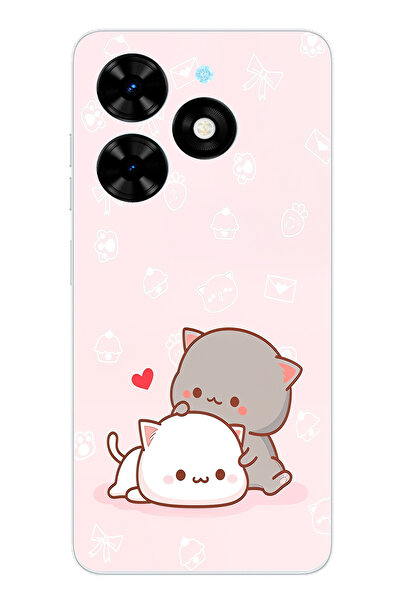 TechTree حافظة سيليكون متوافقة مع Tecno Spark 20-20C على شكل قطط لطيفة وريموت...