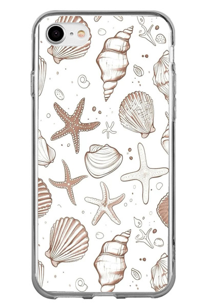 TechTree حافظة سيليكون مطبوع متوافقة مع هاتف iPhone 6 - 6S باللون البني على ش...