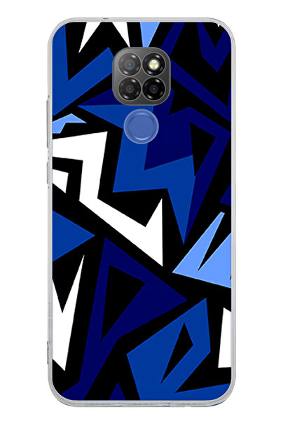 TechTree حافظة سيليكون متوافقة مع جهاز General Mobile GM 20 Modern Blue Geome...