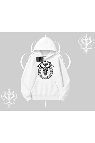 Tarzsokak Капшонлу суитшърт Wild & Road Western Skull Biker Street Culture