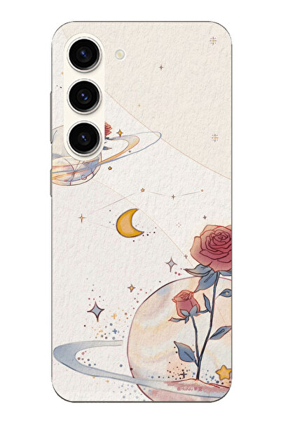 TechTree حافظة سيليكون متوافقة مع هاتف سامسونج جالاكسي S23، بتصميم كوكب ونجمة...