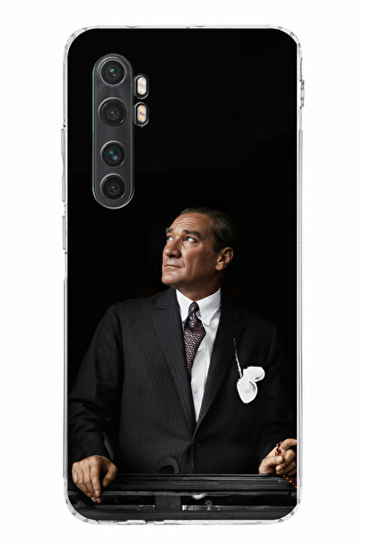 TechTree حافظة سيليكون متوافقة مع هاتف Mi Note 10 Lite من Ufka Bakan Lider Ataturk مطبوع