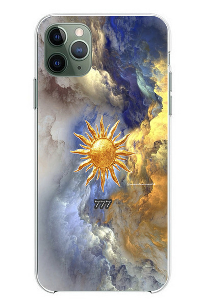 TechTree حافظة سيليكون متوافقة مع هاتف iPhone 11 Pro Max 777 بتصميم الشمس وال...