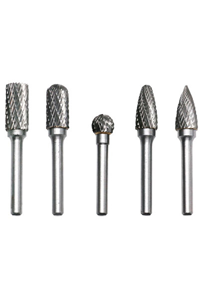 algoshop Set de 5 freze biaxiale mari din carbură, fabricate din oțel tungsten, diametru vârf 10 mm și tijă 6 mm