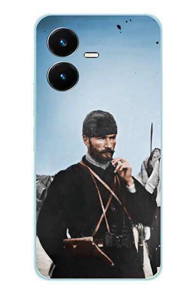 TechTree حافظة سيليكون متوافقة مع Vivo Y22S - Y35 من أتاتورك في فرونت مطبوع