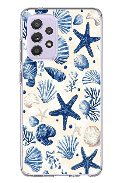 TechTree حافظة سيليكون مطبوع متوافقة مع هاتف سامسونج جالاكسي A72 بنمط صدفة ال...