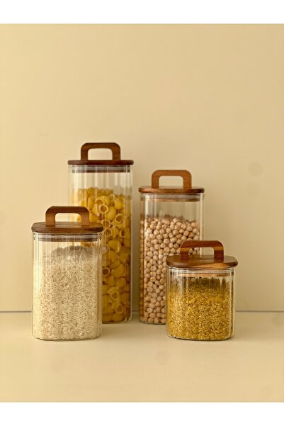 RUMİKA HOME 4 Boy Bakliyat Kavanozu 1850ml/1500ml/1100ml/700ml