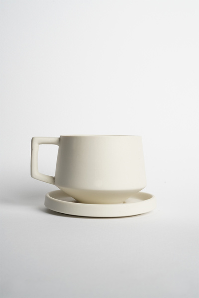 RUQ Ceramics Lumiére Beyaz Kahve Fincanı 200 ml Limoges Fransız Porseleni Min...