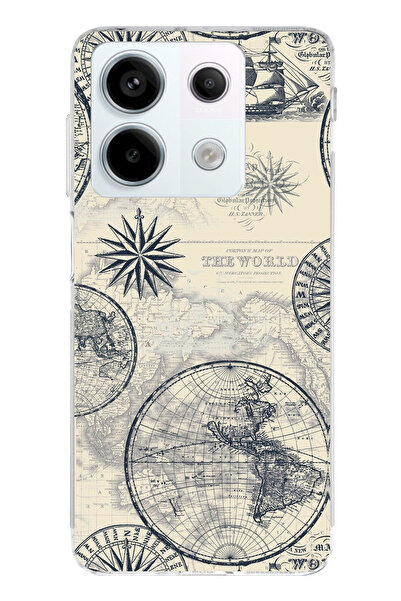 TechTree حافظة سيليكون متوافقة مع هاتف Redmi Note 13 PRO 5G وخرائط العالم الق...