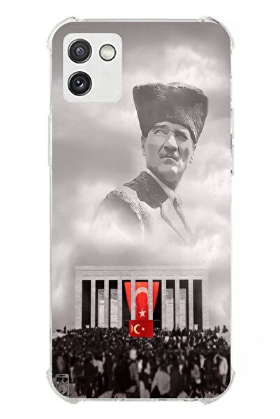 TechTree حافظة سيليكون مطبوعة عليها صورة أتاتورك مع غطاء رأس متوافق مع هاتف سامسونج جالاكسي A03