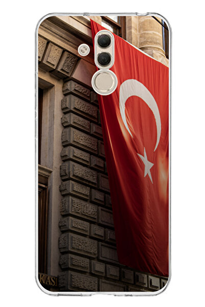 TechTree حافظة سيليكون متوافقة مع هاتف Huawei Mate 20 Lite بعلم تركيا مطبوع