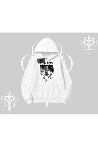 Tarzsokak Світшот з капюшоном Punk Rock Chaos Skeleton Riot