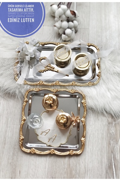 LilAmor Concept Hediyelik Soz nisan kiz isteme damat kahvesi tepsisi gumus tepsi