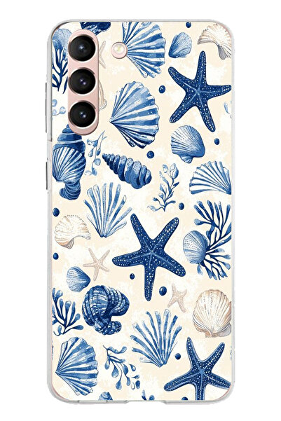 TechTree حافظة سيليكون مطبوع متوافقة مع هاتف سامسونج جالاكسي S21 بنمط صدفة ال...