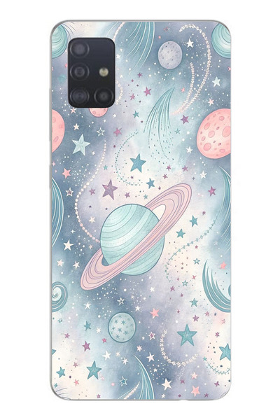 TechTree حافظة سيليكون ناعمة متوافقة مع هاتف سامسونج جالاكسي A51 مطبوع