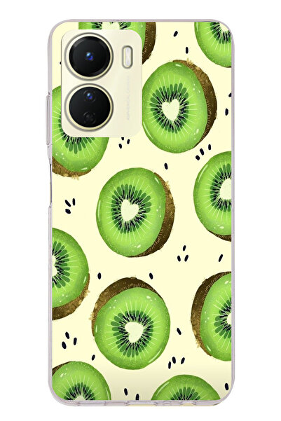 TechTree حافظة سيليكون متوافقة مع Vivo Y16 وشرائح الكيوي الأخضر وقلب الكريستا...