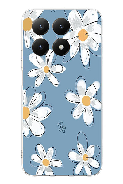 TechTree حافظة سيليكون متوافقة مع هاتف Xiaomi Mi 15T باللون الأزرق ديزي جاردن...