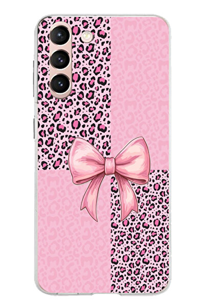 TechTree حافظة سيليكون متوافقة مع هاتف سامسونج جالاكسي S21 بنمط الفهد الوردي ...