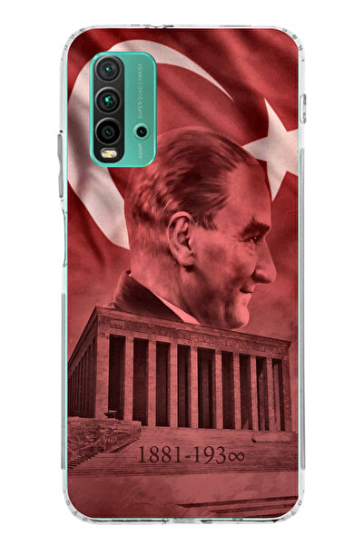 TechTree حافظة سيليكون متوافقة مع Redmi 9T-POCO M3 تصور صورة أتاتورك وAnımita...