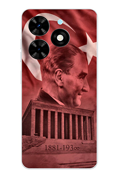 TechTree حافظة سيليكون متوافقة مع تكنو سبارك 20-20C تحمل صورة أتاتورك وانيمات...