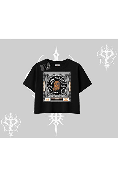 Tarzsokak Tricou crop supradimensionat Craniu Fosilizat Arhivă Subterană