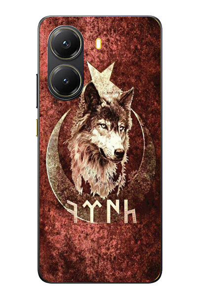 TechTree POCO X7 PRO Uyumlu Göktürk Yazılı ve Bozkurt Desenli Baskılı Silikon...