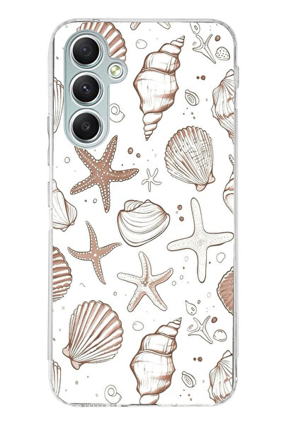 TechTree حافظة سيليكون مطبوع متوافقة مع هاتف سامسونج جالاكسي A34 باللون البني...