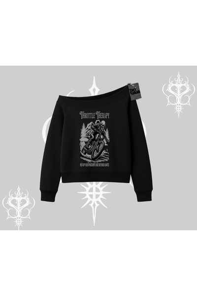 Tarzsokak Hanorac cu guler rotund Throttle Therapy Fără frâne, doar libertate