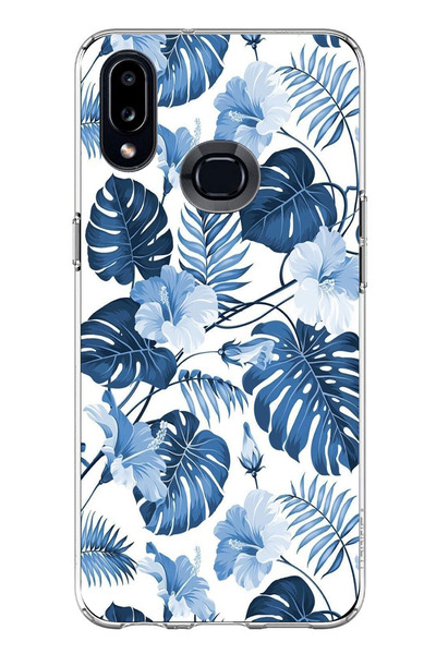 TechTree حافظة سيليكون مطبوع متوافقة مع هاتف سامسونج جالاكسي A10S بنمط أوراق ...