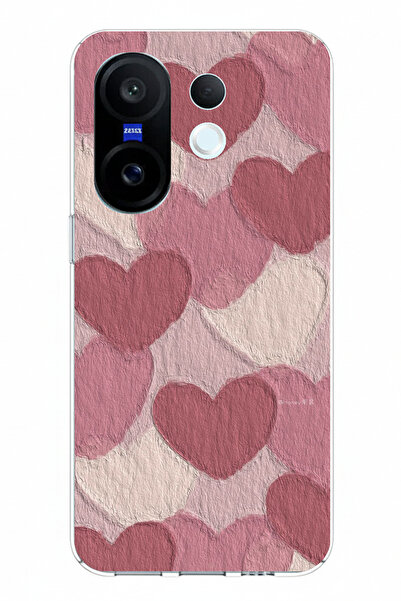 TechTree حافظة سيليكون متوافقة مع Vivo X200 FE موديل مطبوع باللون الوردي البا...