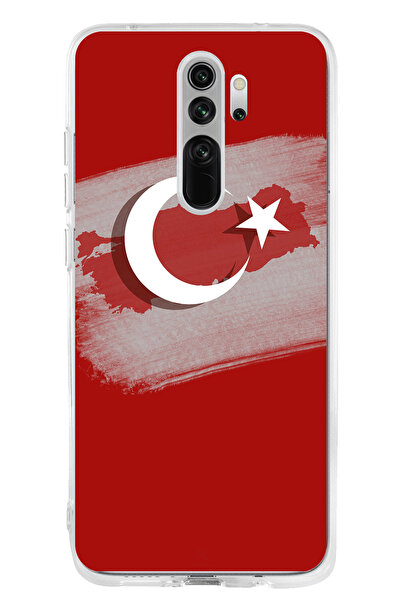 TechTree حافظة سيليكون متوافقة مع هاتف Redmi Note 8 Pro مع خريطة تركيا وعلم ت...