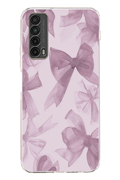 TechTree حافظة سيليكون متوافقة مع هاتف هواوي بي سمارت 2021 باللون البنفسجي مطبوع