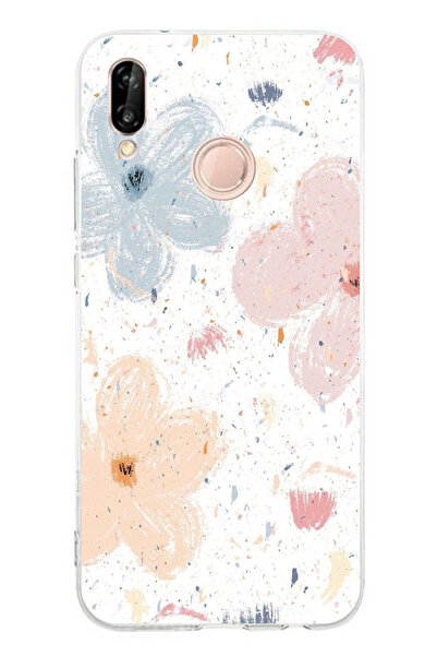 TechTree حافظة سيليكون مطبوع متوافقة مع هاتف هواوي P20 لايت بنمط زهور تجريدية...