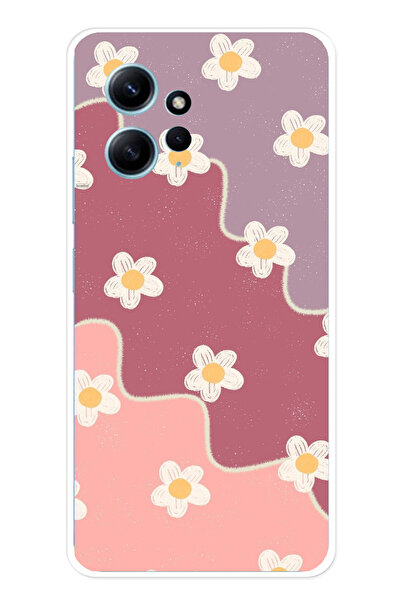 TechTree حافظة سيليكون متوافقة مع هاتف Redmi Note 12 4G بلون الورد المجفف والليلك المموج مطبوع