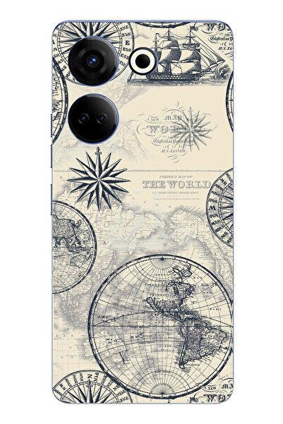 TechTree حافظة سيليكون متوافقة مع Tecno Camon 20-20 PRO تحتوي على خريطة العال...