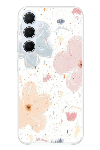 TechTree حافظة سيليكون مطبوع متوافقة مع هاتف سامسونج جالاكسي A55 بنمط زهور تج...