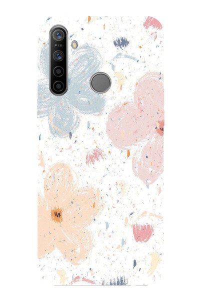 TechTree حافظة سيليكون مطبوع متوافقة مع هاتف Realme 5i - 6i - C3 بنمط زهور تج...