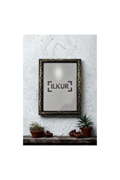 ilkur 18X24 cm Gold Patterned Flat Glass Frame