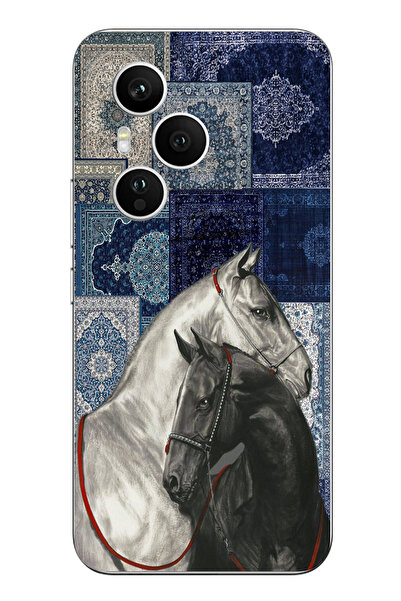 TechTree حافظة سيليكون متوافقة مع هاتف Honor 400 PRO بنمط السجاد الأزرق باللو...