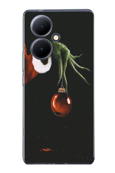 TechTree حافظة سيليكون مطبوعة على شكل كرة عيد الميلاد باللون الأخضر والأحمر م...