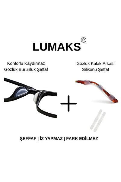 LUMAKS Transparent Anti-Slip Glasses Nose Pad and Behind-Ear Silicone Set |   Comfortable & Non-Marking
