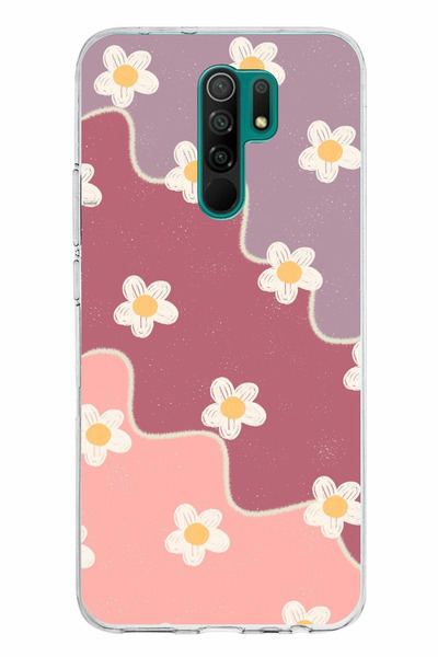 TechTree حافظة سيليكون متوافقة مع هاتف Redmi 9 بلون وردي مجفف ولون أرجواني مم...