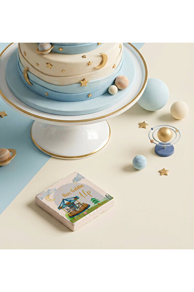 arslart Atlı Karınca ve Ay Temalı Hoş Geldin Bebek Doğal Taş Magnet Hediyelik...